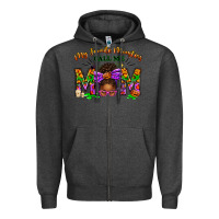 Charcoal Heather My Favorite Monsters Call Me Mom Zipper Hoodie - texasbilliewilder