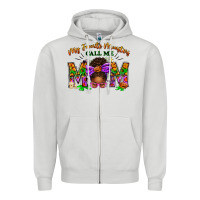 Dove Grey My Favorite Monsters Call Me Mom Zipper Hoodie - texasbilliewilder
