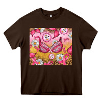 Chocolate Brown Hour Breast Cancer Bra Heavy Core Tee - Artiststas
