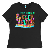 Black life is better in flip flops Ladies Tee - AdoDesignShop
