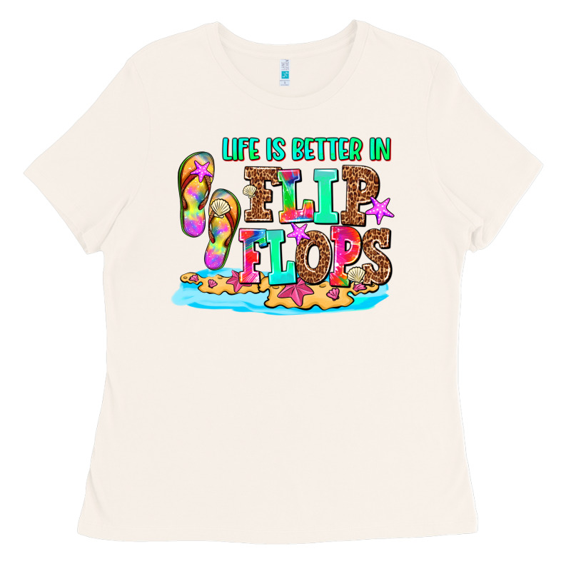 Life Is Better In Flip Flops Ladies Tee by AdoDesignShop | Teevron