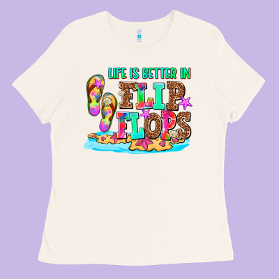Life Is Better In Flip Flops Ladies Tee Designed By Adodesignshop