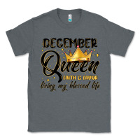 Charcoal Heather december queen faith and favor living my blessed l Classic Tee - MaliasSmallBusiness