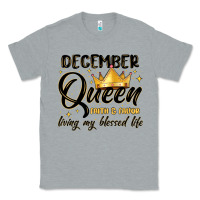 Heather Grey december queen faith and favor living my blessed l Classic Tee - MaliasSmallBusiness