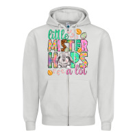 Dove Grey little mister hops a lot Zipper Hoodie - NancyCooperArtShop