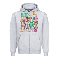Heather Grey little mister hops a lot Zipper Hoodie - NancyCooperArtShop