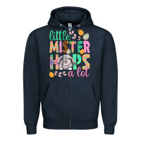 Navy little mister hops a lot Zipper Hoodie - NancyCooperArtShop