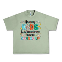 Oil Green i love my kids but sometimes i wanna square up Urban Heavy Tee - MaliasSmallBusiness