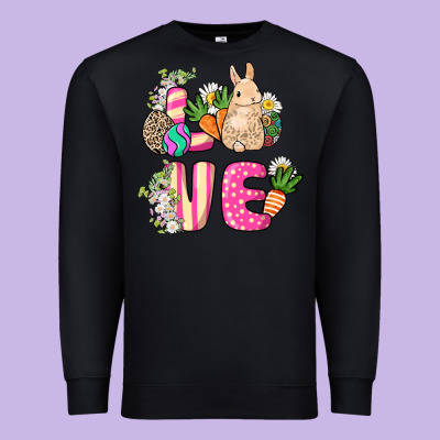 Love Easter Day Premium Sweatshirt Designed By Howdyjamesfarm