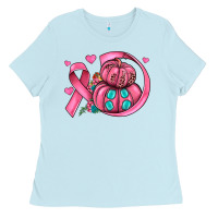 Baby Blue cancer ribbon pumpkins Ladies Tee - JahusDesignShop