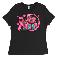 Black cancer ribbon pumpkins Ladies Tee - JahusDesignShop