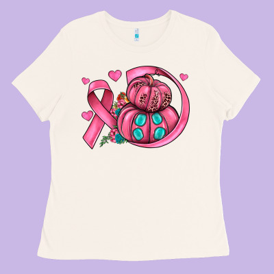 Cancer Ribbon Pumpkins Ladies Tee Designed By Jahusdesignshop