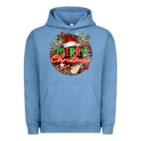 Pigment Pebble Blue Merry christmas Urban Hoodie - FaDigitalArtStudio
