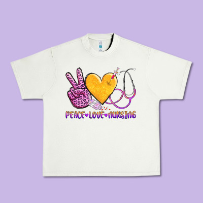 Peace Love Nursing Urban Heavy Tee Designed By Adodesignshop