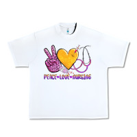 White peace love nursing Urban Heavy Tee - AdoDesignShop