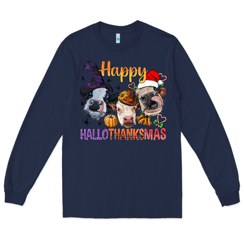 Happy Hallothanksmas Cows Long Sleeve Tee by BundleAndBundleShop | Teevron