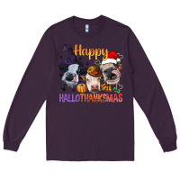 Plum Happy Hallothanksmas Cows Long Sleeve Tee - BundleAndBundleShop