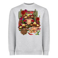 Heather Grey Mexican Gnomies Truck Heavyweight Sweatshirt - BundleAndBundleShop