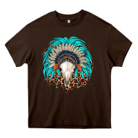 Chocolate Brown bull skull indian headdress Heavy Core Tee - JahusDesignShop