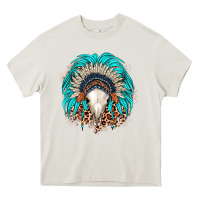 Cream bull skull indian headdress Heavy Core Tee - JahusDesignShop