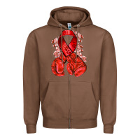 Chestnut Red ribbon with boxing gloves Zipper Hoodie - NancyCooperArtShop