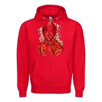 Red Red ribbon with boxing gloves Zipper Hoodie - NancyCooperArtShop