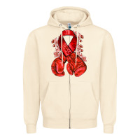 Sandshell Red ribbon with boxing gloves Zipper Hoodie - NancyCooperArtShop