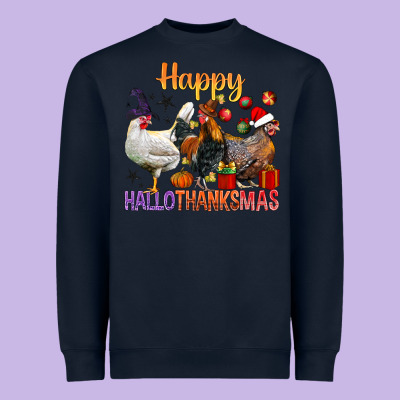 Happy Hallothanksmas Chick Heavyweight Sweatshirt Designed By Bundleandbundleshop