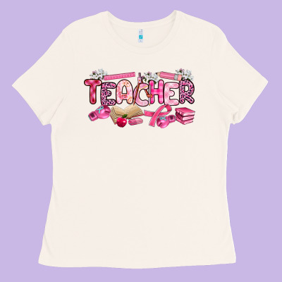 Breast Cancer Teacher Ladies Tee Designed By Artiststas