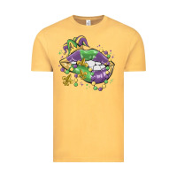 Vintage Mustard mardi gras lips Vintage Tee - MaliasSmallBusiness