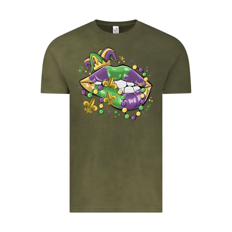 Mardi Gras Lips Vintage Tee by MaliasSmallBusiness | Teevron