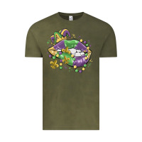 Vintage Olive mardi gras lips Vintage Tee - MaliasSmallBusiness