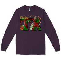 Plum Christmas Texas With Deer Long Sleeve Tee - BundleAndBundleShop