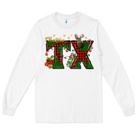 White Christmas Texas With Deer Long Sleeve Tee - BundleAndBundleShop