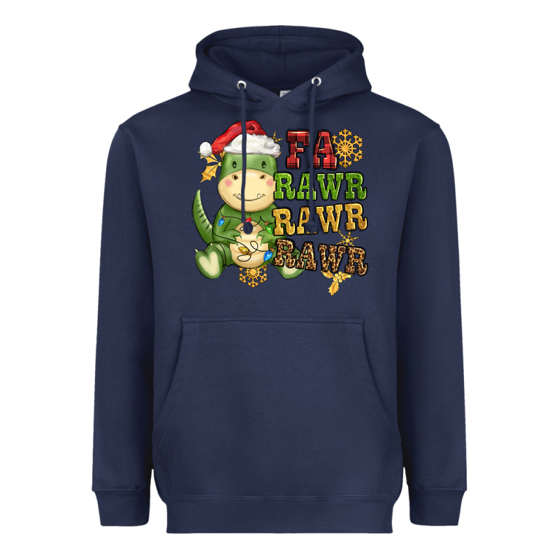 Watercolor T Rex Fa Rawr Rawr Rawr Christmas Heavyweight Hoodie by CowGirlArtShop | Teevron