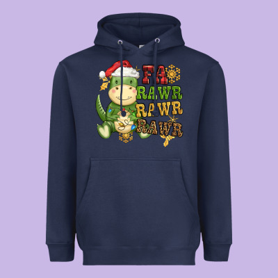 Watercolor T Rex Fa Rawr Rawr Rawr Christmas Heavyweight Hoodie Designed By Cowgirlartshop