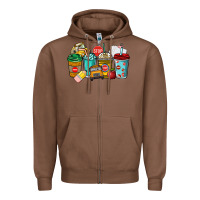 Chestnut school bus driver coffee cups Zipper Hoodie - NancyCooperArtShop