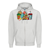 Dove Grey school bus driver coffee cups Zipper Hoodie - NancyCooperArtShop