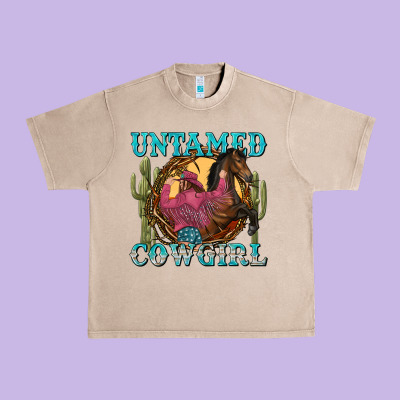 Untamed Cowgirl Urban Heavy Tee Designed By Nancycooperartshop