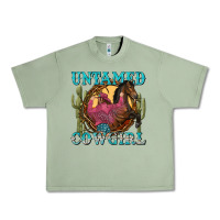 Oil Green untamed cowgirl Urban Heavy Tee - NancyCooperArtShop