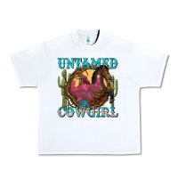 White untamed cowgirl Urban Heavy Tee - NancyCooperArtShop