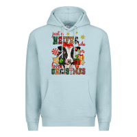 Blue Mist just a heifer who loves christmas cow Premium Hoodie - CowGirlArtShop