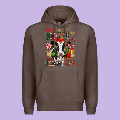 Just A Heifer Who Loves Christmas Cow Premium Hoodie Designed By Cowgirlartshop