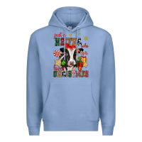 Colony Blue just a heifer who loves christmas cow Premium Hoodie - CowGirlArtShop