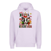 Lilac just a heifer who loves christmas cow Premium Hoodie - CowGirlArtShop