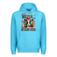Ocean Blue just a heifer who loves christmas cow Premium Hoodie - CowGirlArtShop