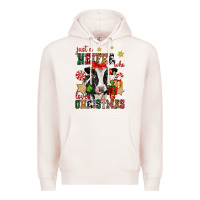 Pale Pink just a heifer who loves christmas cow Premium Hoodie - CowGirlArtShop
