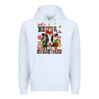 White just a heifer who loves christmas cow Premium Hoodie - CowGirlArtShop