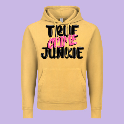 True Crime Junkie Vintage Hoodie Designed By Maliassmallbusiness