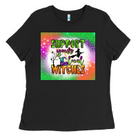 Black supports your local witches tumbler Ladies Tee - BundleAndBundleShop